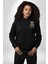 Akıllı Teknoloji Tarzı Ayıcık Siyah Kapüşonlu Sweatshirt Kadın Erkek Ön Minimal Sırt Baskılı 5