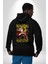 Demon Slayer Rengoku Kyojuro Savaşçı Anime Siyah Kapüşonlu Sweatshirt Kadın Erkek Ön Minimal Sırt Baskılı 3
