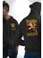 Demon Slayer Rengoku Kyojuro Savaşçı Anime Siyah Kapüşonlu Sweatshirt Kadın Erkek Ön Minimal Sırt Baskılı 4