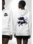 Yay Burçu Özel Tasarım Beyaz Kapüşonlu Sweatshirt Kadın Erkek Ön Minimal Sırt Baskılı 1