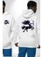 Yay Burçu Özel Tasarım Beyaz Kapüşonlu Sweatshirt Kadın Erkek Ön Minimal Sırt Baskılı 4