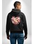 Gül Kalp Güzellik Sevgi Zarafet Simgesi Siyah Kapüşonlu Sweatshirt Kadın Erkek Ön Minimal Sırt Baskılı 3