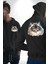 Himalayan Kedisi Siyah Kapüşonlu Sweatshirt Kadın Erkek Ön Minimal Sırt Baskılı 1