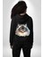 Himalayan Kedisi Siyah Kapüşonlu Sweatshirt Kadın Erkek Ön Minimal Sırt Baskılı 3