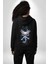 Su Perisi Sualtı Canavarı Tasarımı Siyah Kapüşonlu Sweatshirt Kadın Erkek Ön Minimal Sırt Baskılı 3
