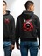 Rahat ve Tarz Karanlık Tavşan Siyah Kapüşonlu Sweatshirt Kadın Erkek Ön Minimal Sırt Baskılı 1