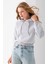 Kadın Kapüşonlu 3ip Şardonlu Crop Sweatshirt Gri - 2612 4