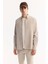 Erkek Bej Düğmeli Yaka Bi-Stretch Kolay Ütülenen Çizgili Slim Fit Gömlek A52Y2098 3