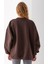 Kadın Bisiklet Yaka Oversize 3ip Şardonlu Basic Sweatshirt Kahverengi - 2662 8