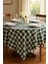 Fiber Kareli Masa Örtüsü Sofra Bezi Ekose Desen 160X160 cm Yeşil 2