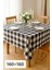 Fiber Kareli Masa Örtüsü Sofra Bezi Ekose Desen 160X160 cm Siyah 1
