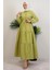 Standart Yaka Düğmeli Elbise Fıstık Yeşil 4