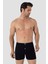 6'lı Paket Siyah Erkek Penye Havlu Bel Boxer %100 Pamuk 2