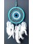 Nazar Boncuğu Motifli Turkuaz Rengi Dream Catcher Beyaz Kuş Tüylü Düş Kapanı Duvar Süsü 2