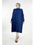 Fırfır Kol Triko Tunik 18305 Lacivert 1