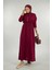 Simli Triko Elbise 18315 Bordo 1
