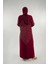 18306 Sim Detay Triko Elbise Bordo 2