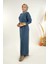 Yarım Balıkçı Yaka Elbise 18300 Indigo 3