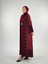 Yırtmaçlı Desenli Uzun Triko Hırka 18317 Bordo 3