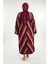 Geometrik Desenli Simli Hırka 18328 Bordo 2