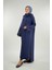 Boğazlı Triko Elbise 18209 Lacivert 3