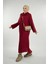 Boğazlı Triko Elbise 18209 Bordo 3