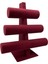Süet Kumaş Bordo Renk Üçlü Kademeli 30/26 cm Bileklik-Saat Sergileme Standı 1