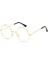 Yuvarlak Cam John Lennon Tarzı Hippi Imaj Gold Çerçeveli Şeffaf Gözlük 1