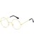 Yuvarlak Cam John Lennon Tarzı Hippi Imaj Gold Çerçeveli Şeffaf Gözlük 3