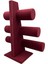 Süet Kumaş Bordo Renk Üçlü Kademeli 30/26 cm Bileklik-Saat Sergileme Standı 3
