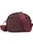 Monogram Baskılı Bordo SHK194 Suni Deri Fermuarlı 2 Bölmeli Ayarlanabilir Kolon Askılı Omuz Çantası 6