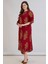 Kadın Fatoş Cep Detaylı Dokuma Viskon Kırmızı Gömlek Elbise 3