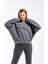 Yüksek Yaka Kapüşonlu Cepli Oversize Hoodie Sweatshirt 1