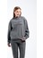 Yüksek Yaka Kapüşonlu Cepli Oversize Hoodie Sweatshirt 2