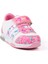Kız Bebe Pembe Beyaz Desenli Işıklı Cırtlı Sneaker Günlük Spor Ayakkabı 3