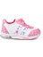 Kız Bebe Pembe Beyaz Desenli Işıklı Cırtlı Sneaker Günlük Spor Ayakkabı 4