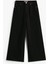 Siyah Denim 70'ler Stili Geniş Paça Yüksek Bel Kadın Jeans WW0WW482541BY 5