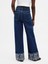 Kadın Koyu Mavi High Rise Stride Wide-Leg Jean Pantolon 5