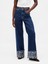 Kadın Koyu Mavi High Rise Stride Wide-Leg Jean Pantolon 7