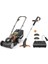 WG927E 40VOLT 2.0AH. Li-Ion 34CM Profesyonel Şarjlı Çim Biçme + WG157E.9 20VOLT 25CM Misinalı Çim ve Kenar Kesme 1