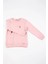 Kız Çocuk Pembe Uzun Kollu Kuş Nakış Detaylı Kışlık Sweatshirt 4