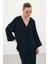Kadın Düğmeli Kimono Kısa Kollu Bluz 1847-6040 4