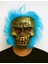 Wild Skull - Bakır Kafatası Turkuaz Saçlı Iskelet Maske (5060) 1