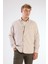 Bej Fitilli Uzun Kol Regular Fit Erkek Gömlek 4
