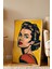 Retro Mavi Gözlü Kadın Portresi Çerçeveli Tablo - Pop Art Poster Tablo 1