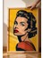 Retro Mavi Gözlü Kadın Portresi Çerçeveli Tablo - Pop Art Poster Tablo 2