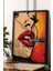 Ruj Süren Kadın Çerçeveli Tablo - Pop Art Poster Tablo 1