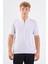 Beyaz Fermuarlı Polo Yaka Kısa Kollu Örgü Slim Fit Erkek Triko 1