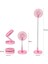 Katlanabilir Yükseltilebilir Taşınabilir Fan Vantilatör (4 Farklı Mod), Pembe, 97,5cm Kadar Uzayabilir, 2