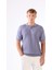 İndigo Polo Düğmeli Kısa Kollu Düz Renk Fitilli Slim Fit Erkek Triko 1